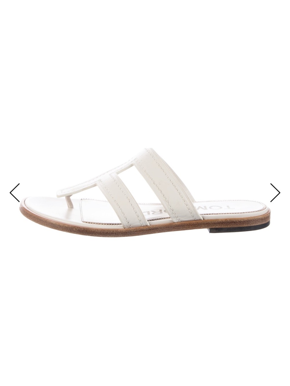 Tom Ford White Women's Leather Slide Sandal